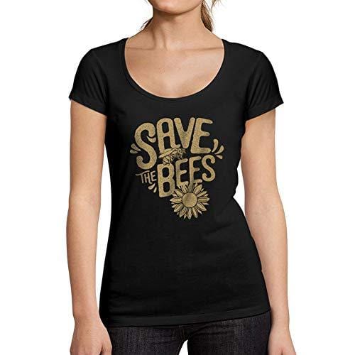 Ultrabasic - Homme Femme Imprimé Graphique Sweat à Capuche Save The Bees Noir Profond