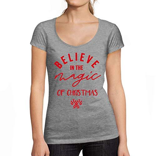 Ultrabasic - Tee-Shirt Femme Manches Courtes Magie de Noël Noël Cadeau Idées Tee