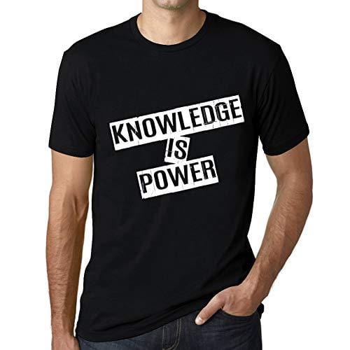 Ultrabasic - Homme T-Shirt Graphique Knowledge is Power T-Shirt Cadeau Lettre d'impression Noir Profond