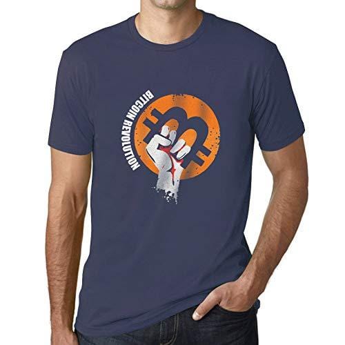 Ultrabasic - Homme T-Shirt Révolution Bitcoin T-Shirt HODL BTC Crypto Commerçants Cadeau Imprimé Tée-Shirt Denim