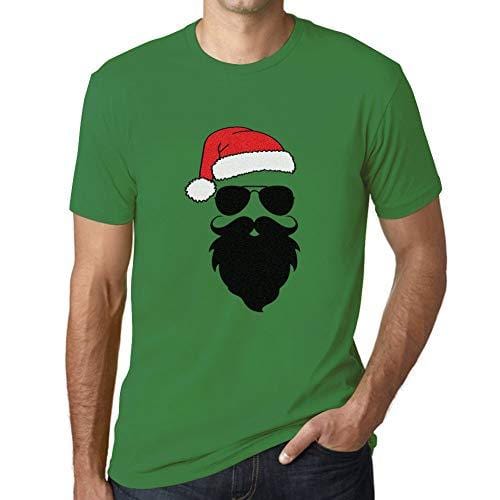 Ultrabasic - Homme Graphique Marrant Père Noël Cool Impression de Lettre Tee Shirt Cadeau Vert Prairie