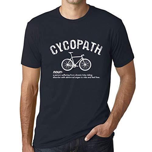 Ultrabasic - Homme T-Shirt Graphique Cycopath Imprimé Lettres Noël Cadeau Marine