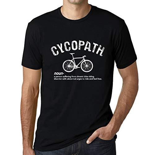 Ultrabasic - Homme T-Shirt Graphique Cycopath Imprimé Lettres Noël Cadeau Noir Profond