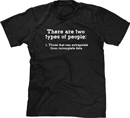 Men's T-shirt Funny T-shirt Two Kinds of People Incomplete Data Black