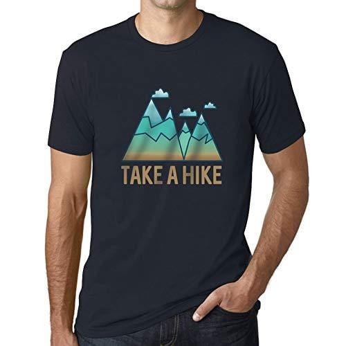 Ultrabasic - Homme Graphique Col V Tee Shirt Take a Hike Marine