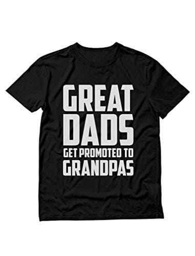 Men's T-shirt Great Dads Get Promoted To Grandpas Funny Grandfather Tshirt Black