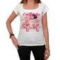 44 White Angeles City With Number Womens Short Sleeve Round White T-Shirt 00008 - White / Xs - Casual