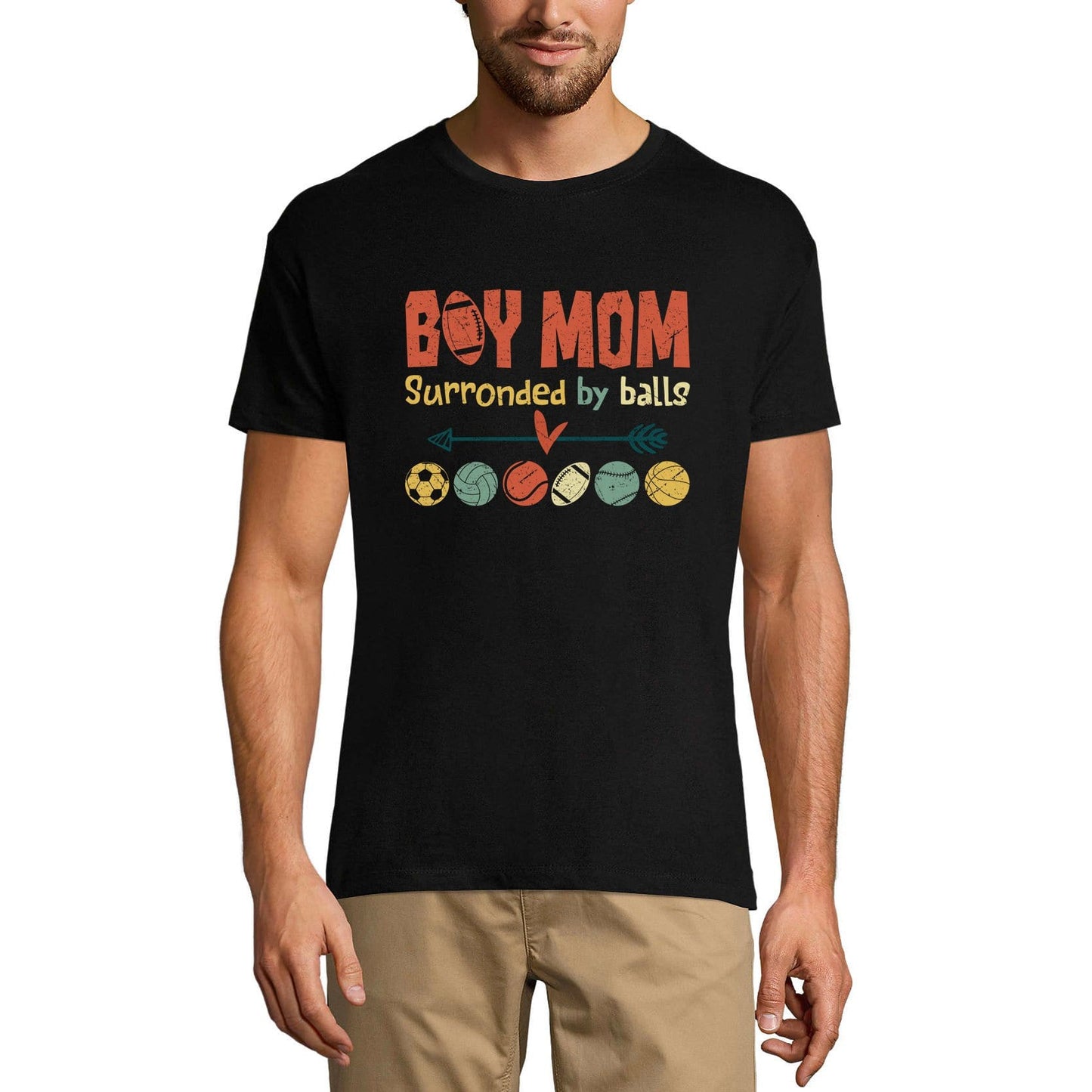 ULTRABASIC Men's T-Shirt Boy Mom Surrounded by Balls - Sports Tee Shirt