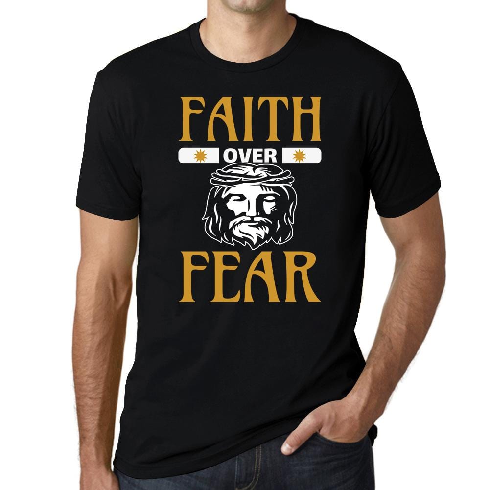 ULTRABASIC Men's T-Shirt Faith Over Fear - Christian Religious Shirt religious t shirt church tshirt christian bible faith humble tee shirts for men god didnt send you playeras frases cristianas jesus warriors thankful quotes outfits gift love god love people cross empowering inspirational blessed graphic prayer