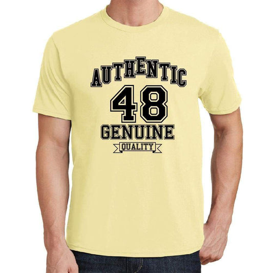 48 Authentic Genuine Yellow Mens Short Sleeve Round Neck T-Shirt 00119 - Yellow / S - Casual
