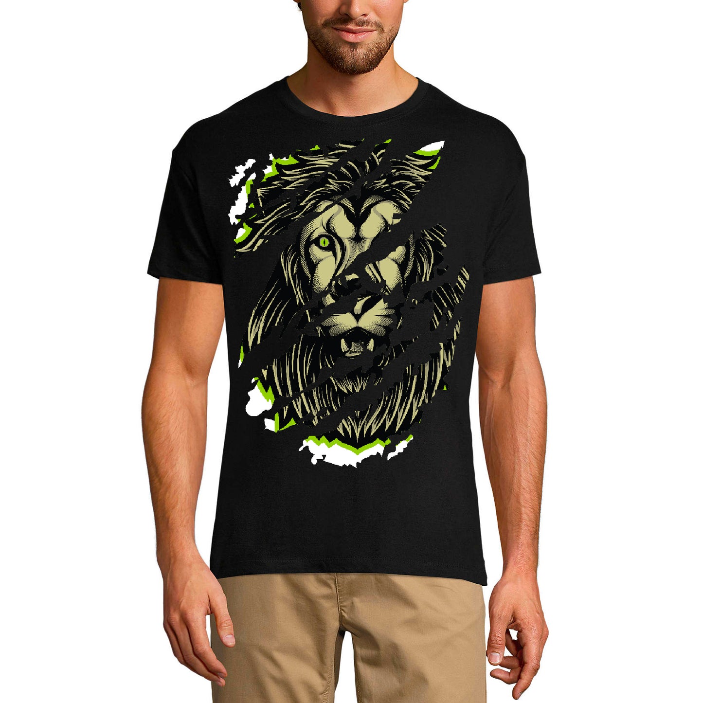 ULTRABASIC T-shirt déchiré pour homme King Lion – Chemise graphique vintage urbaine pour homme