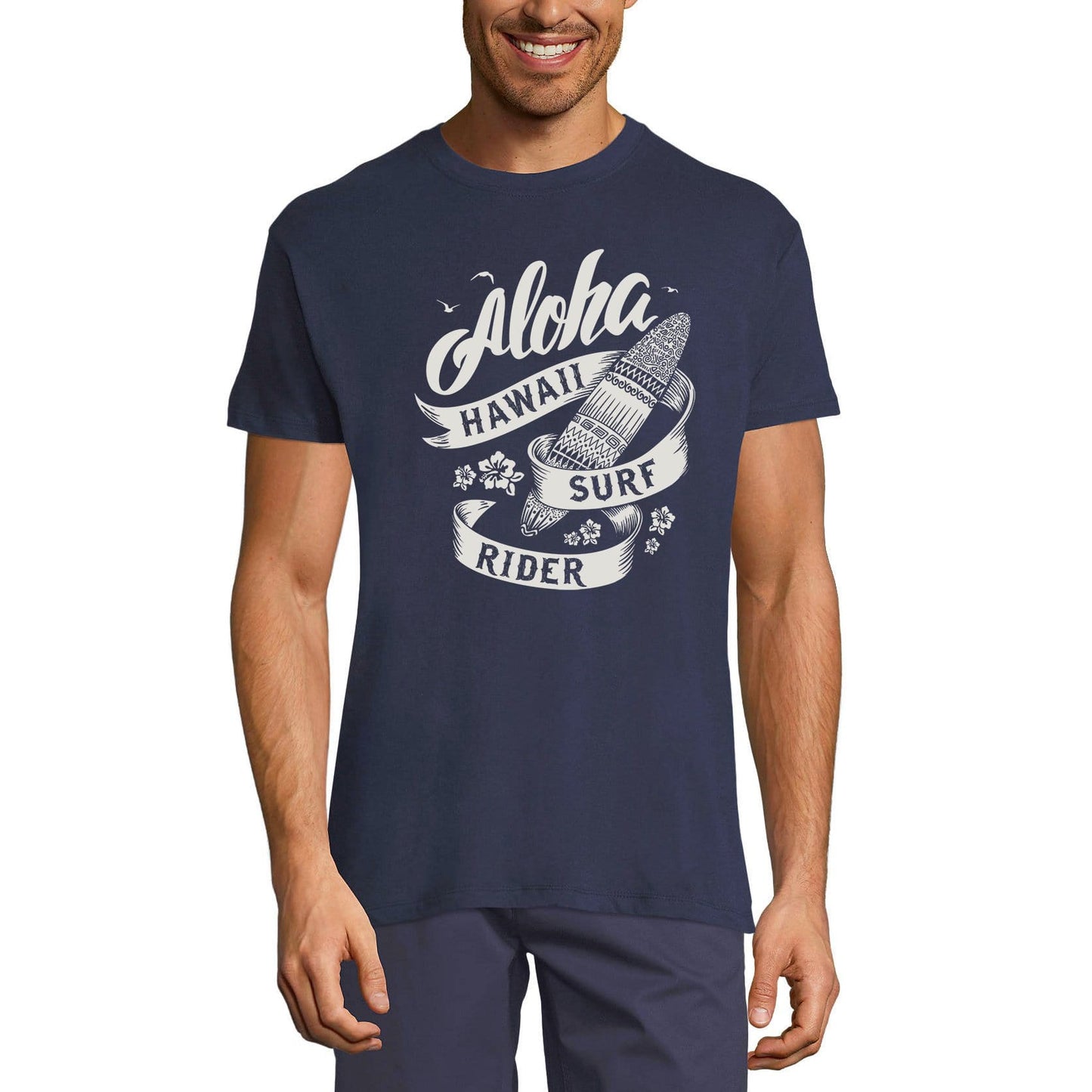 ULTRABASIC Men's Novelty T-Shirt Aloha Hawaii Surf Rider - Surfing Tee Shirt