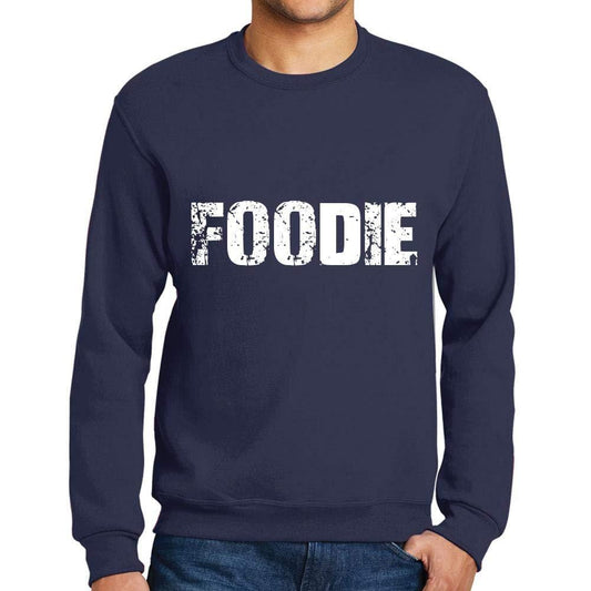 Ultrabasic Homme Imprimé Graphique Sweat-Shirt Popular Words Foodie French Marine