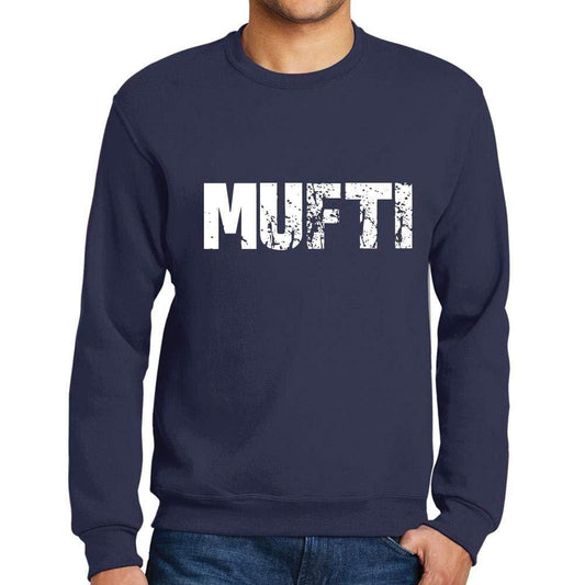 Ultrabasic Homme Imprimé Graphique Sweat-Shirt Popular Words Mufti French Marine