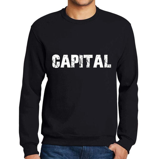 Ultrabasic Homme Imprimé Graphique Sweat-Shirt Popular Words Capital Noir Profond