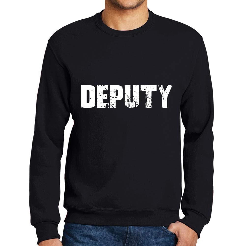 Ultrabasic Homme Imprimé Graphique Sweat-Shirt Popular Words Deputy Noir Profond