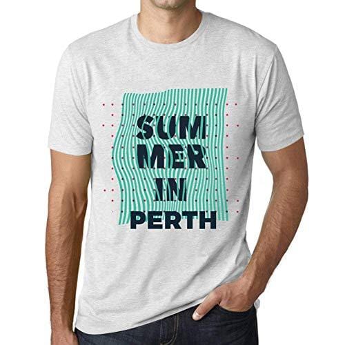 Ultrabasic - Homme Graphique Summer in Perth Blanc Chiné