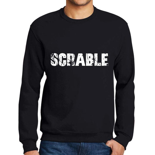 Ultrabasic Homme Imprimé Graphique Sweat-Shirt Popular Words SCRABLE Noir Profond