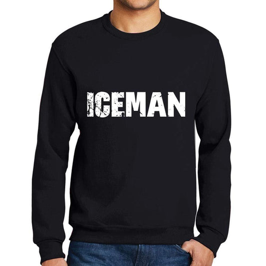 Ultrabasic Homme Imprimé Graphique Sweat-Shirt Popular Words Iceman Noir Profond