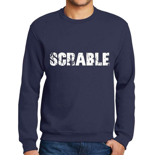 Ultrabasic Homme Imprimé Graphique Sweat-Shirt Popular Words SCRABLE French Marine
