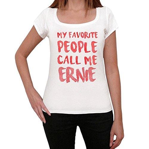 • Mes gens préférés m'appellent Ernie , Blanc , T-shirt manches courtes col rond femme, t-shirt cadeau 00364