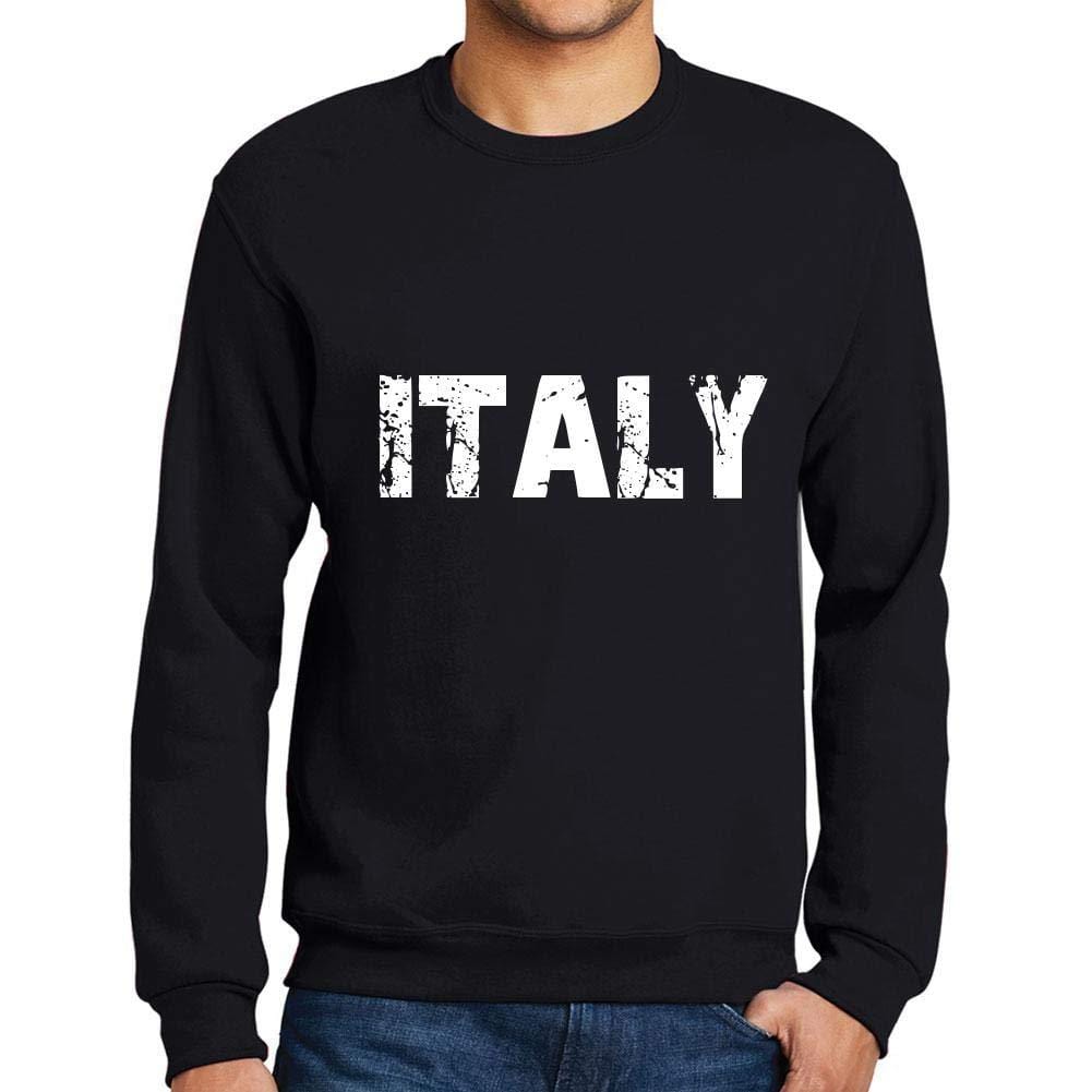 Ultrabasic Homme Imprimé Graphique Sweat-Shirt Popular Words Italy Noir Profond