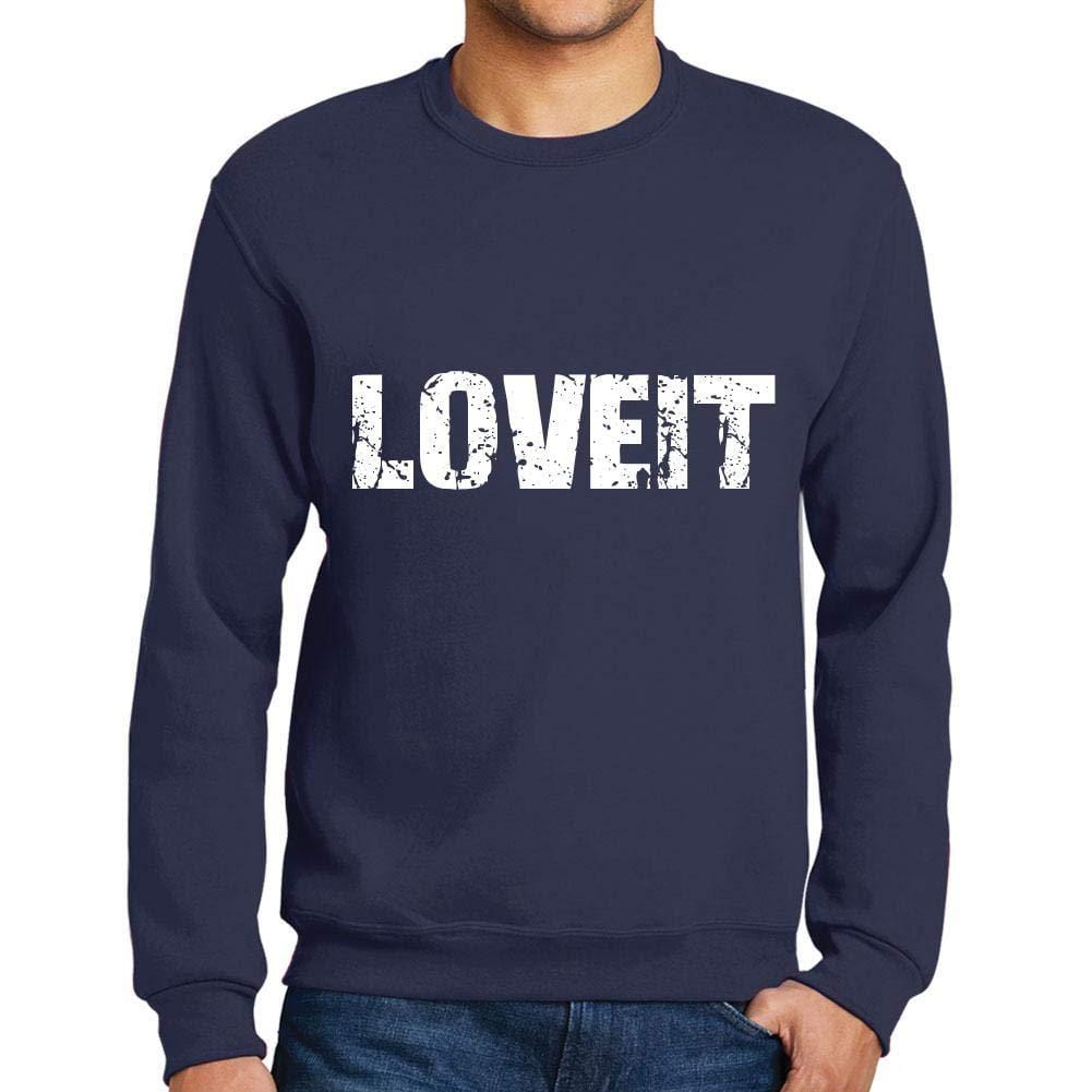 Ultrabasic Homme Imprimé Graphique Sweat-Shirt Popular Words LOVEIT French Marine