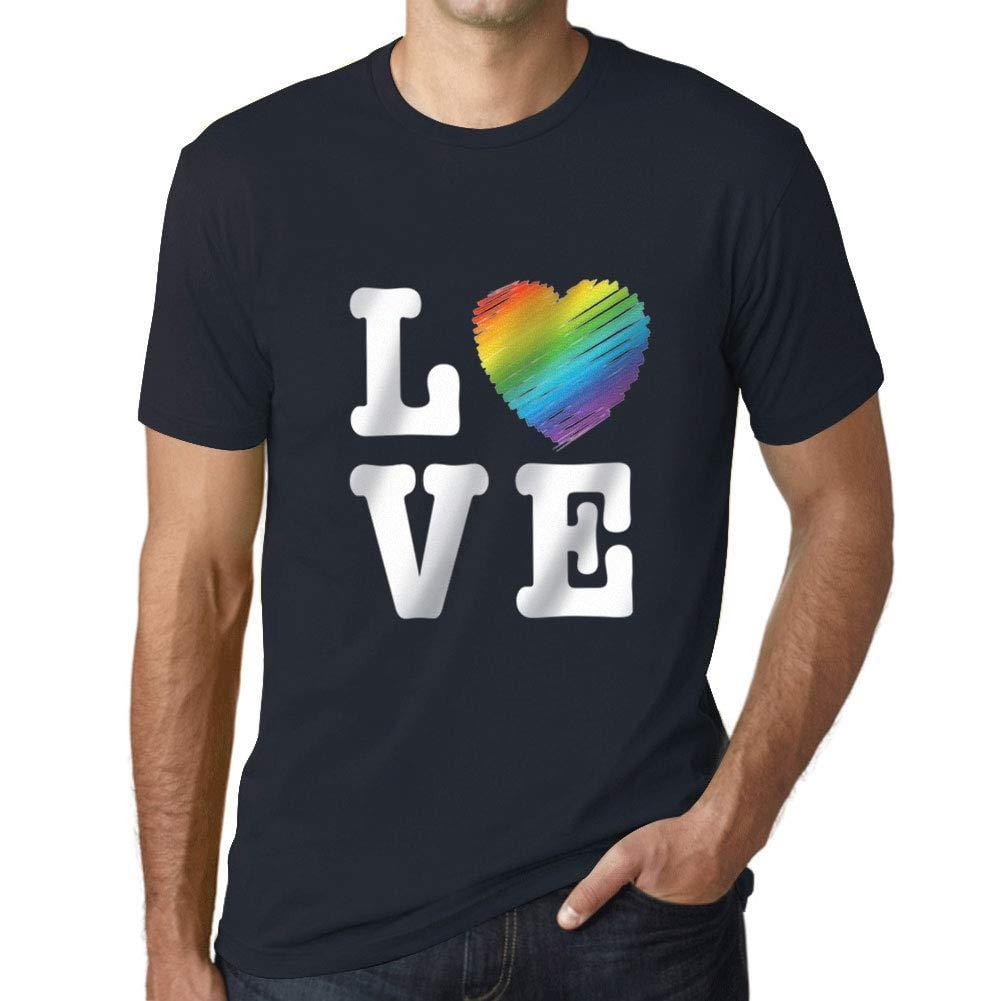 Ultrabasic Homme T-Shirt Graphique LGBT Amour Marine