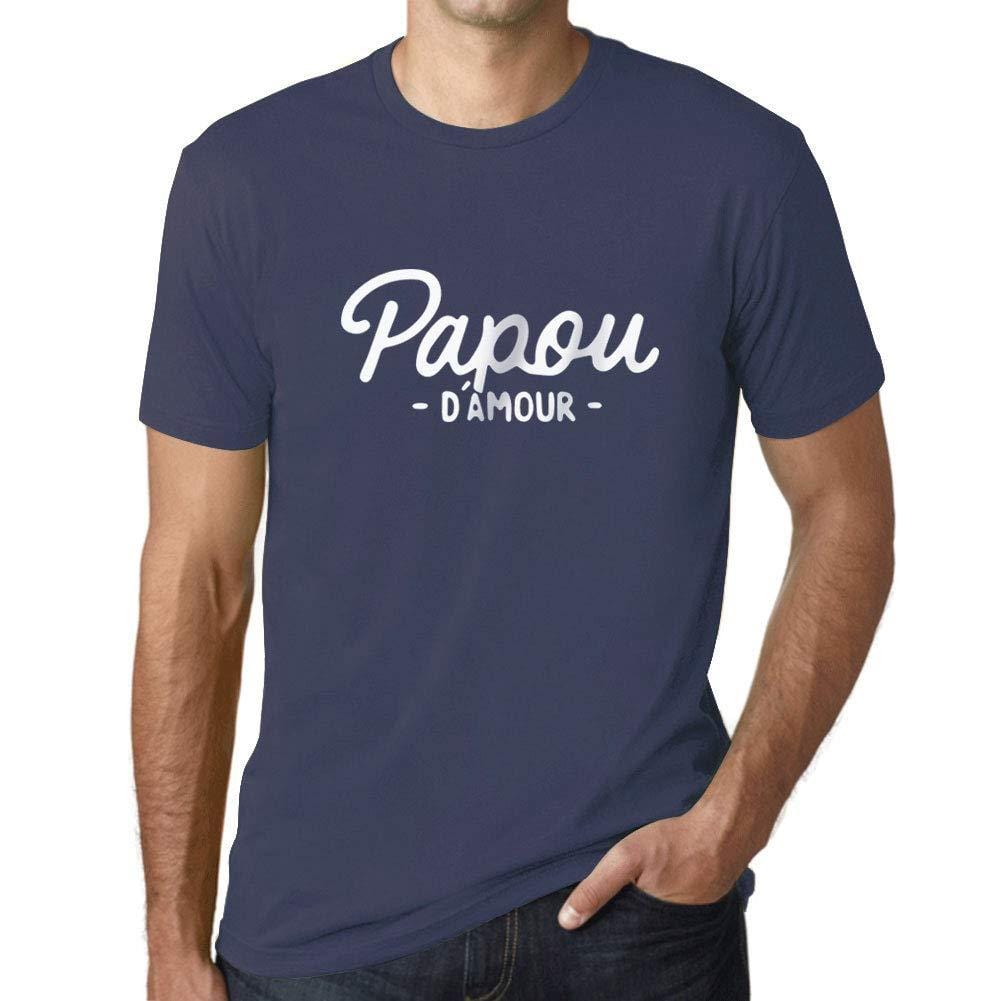 Ultrabasic - Homme Graphique Papou d'amour T-Shirt Marine Lettre