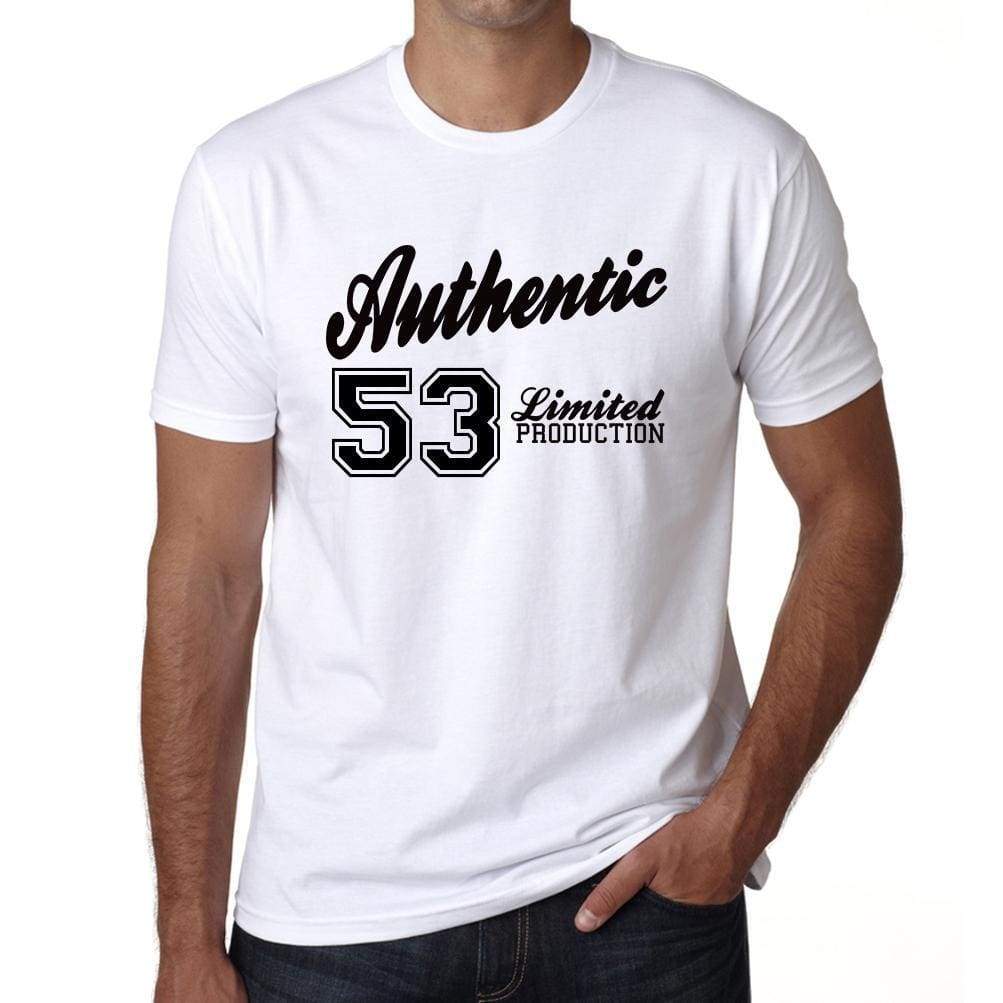 52 Authentic White Mens Short Sleeve Round Neck T-Shirt 00123 - White / S - Casual