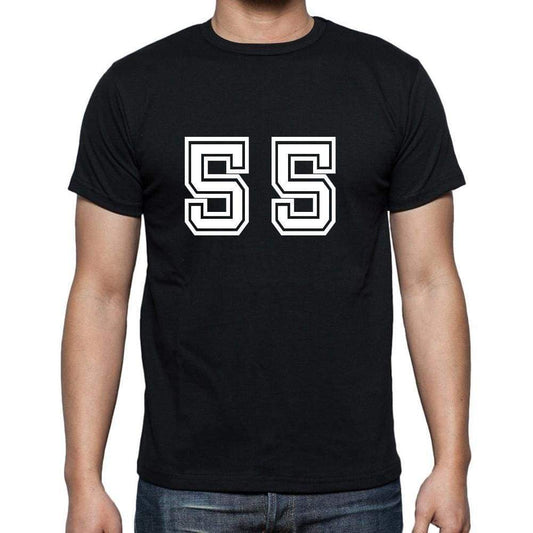55 Numbers Black Mens Short Sleeve Round Neck T-Shirt 00116 - Casual