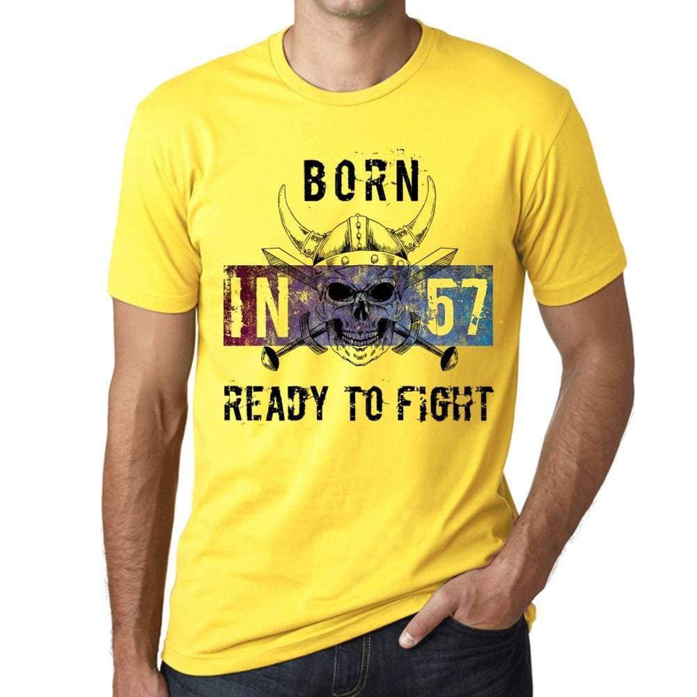 57 Ready To Fight Mens T-Shirt Yellow Birthday Gift 00391 - Yellow / Xs - Casual