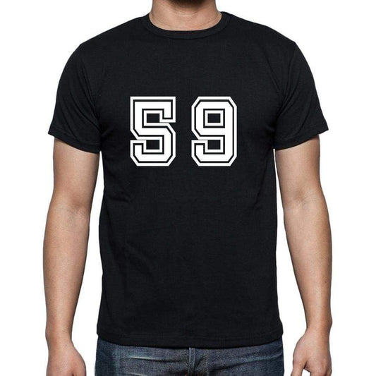 59 Numbers Black Mens Short Sleeve Round Neck T-Shirt 00116 - Casual