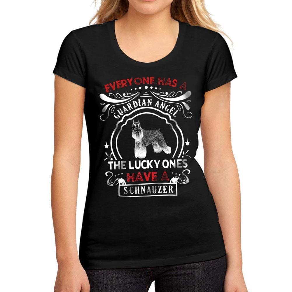 Femme Graphique Tee Shirt Dog Schnauzer Noir Profond
