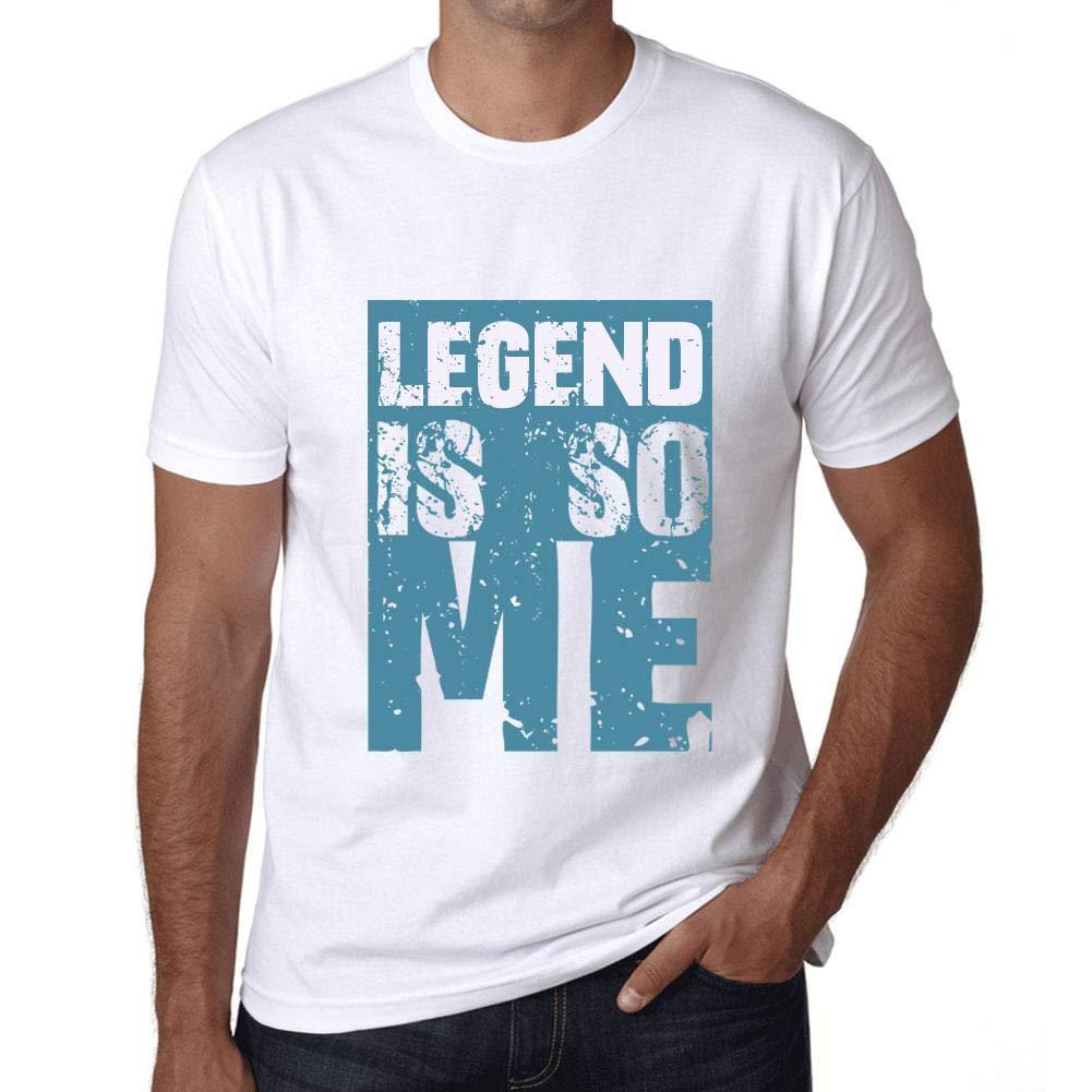 Homme T-Shirt Graphique Legend is So Me Blanc