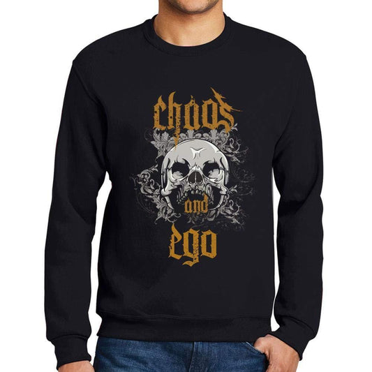 Ultrabasic - Homme Imprimé Graphique Sweat-Shirt Chaos and Ego Noir Profond