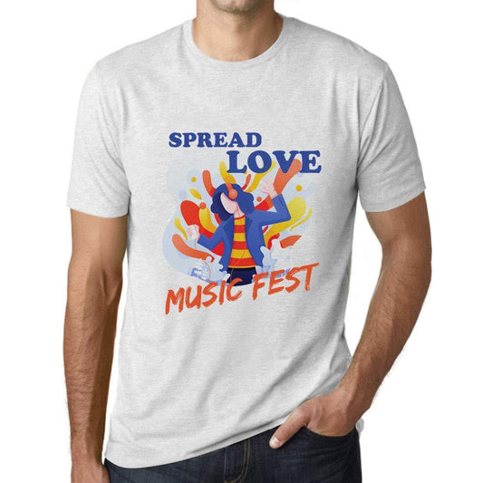 Ultrabasic Homme T-Shirt Graphique Music Fest Spread Love Blanc Chiné