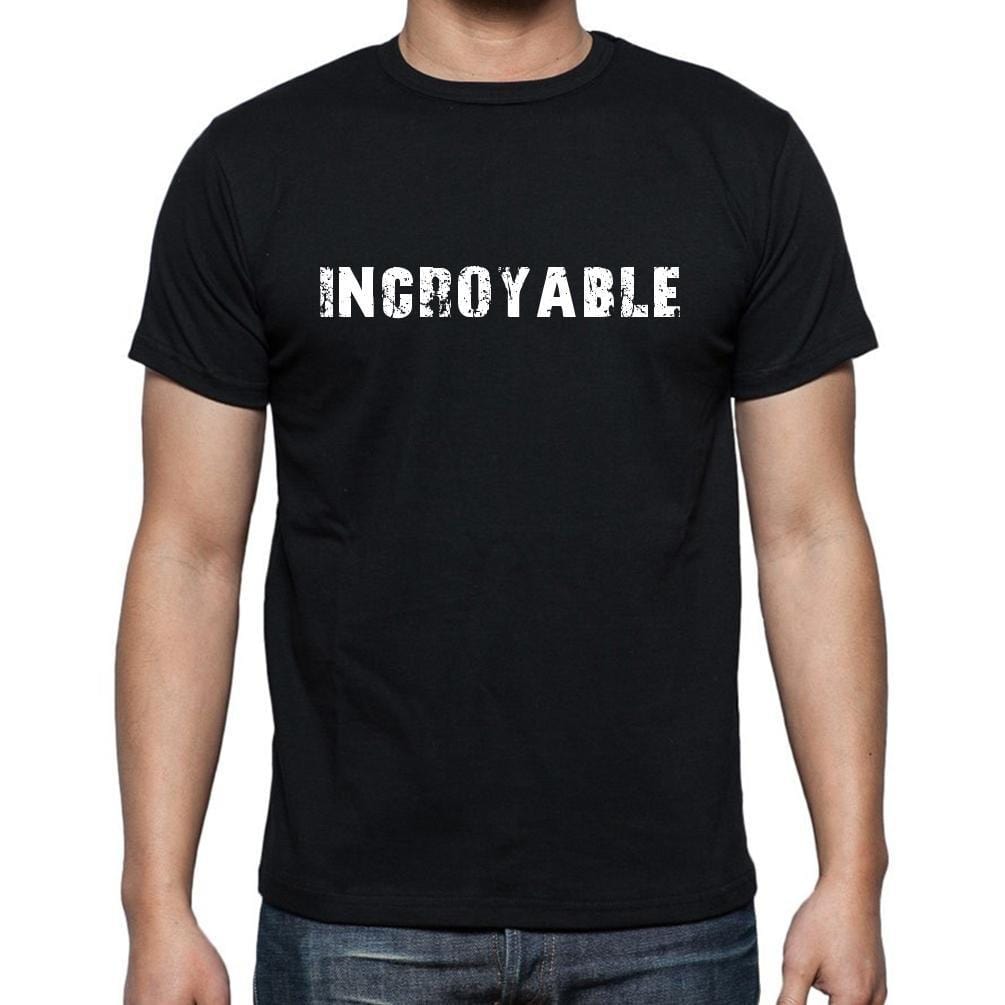 Incroyable, t-Shirt pour Homme, en Coton, col Rond, Noir