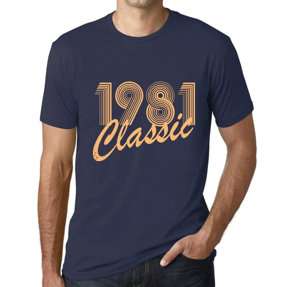 Ultrabasic - Homme T-Shirt Graphique Years Lines Classic 1981 French Marine
