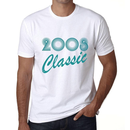 Ultrabasic - Homme T-Shirt Graphique Years Lines Classic 2008 Blanc