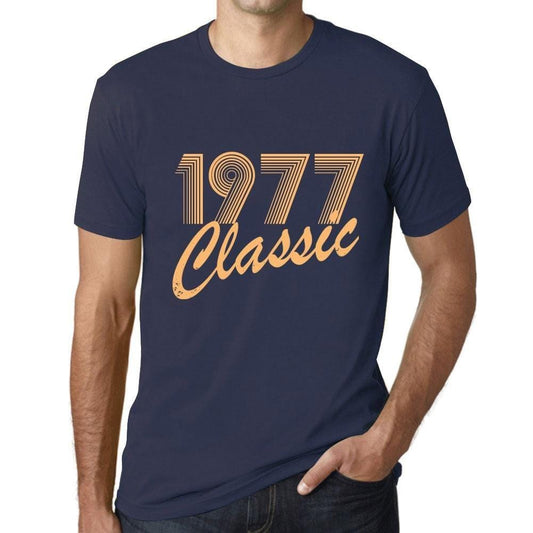 Ultrabasic - Homme T-Shirt Graphique Years Lines Classic 1977 French Marine