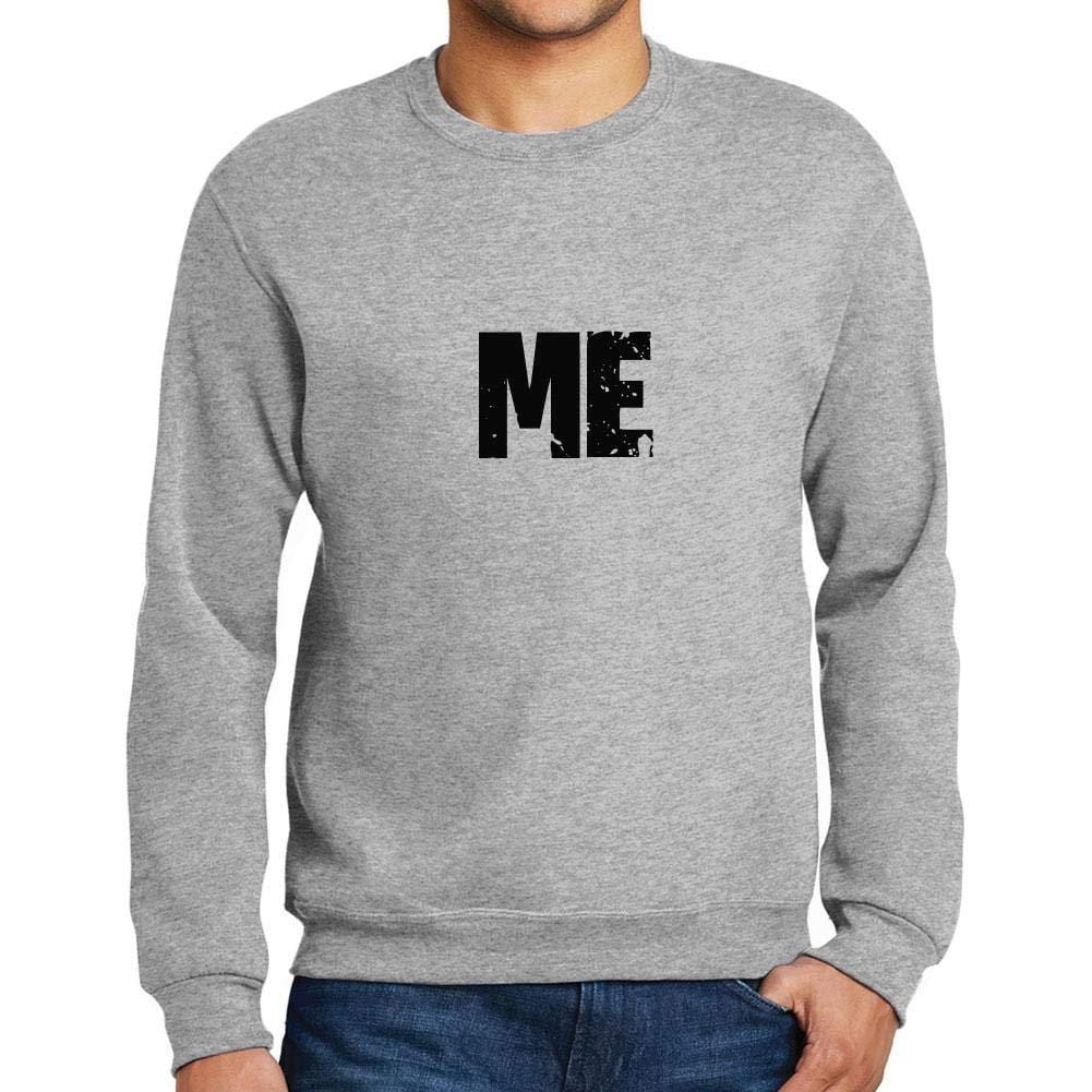 Homme Imprimé Graphique Sweat-Shirt Popular Words ME Gris Chiné