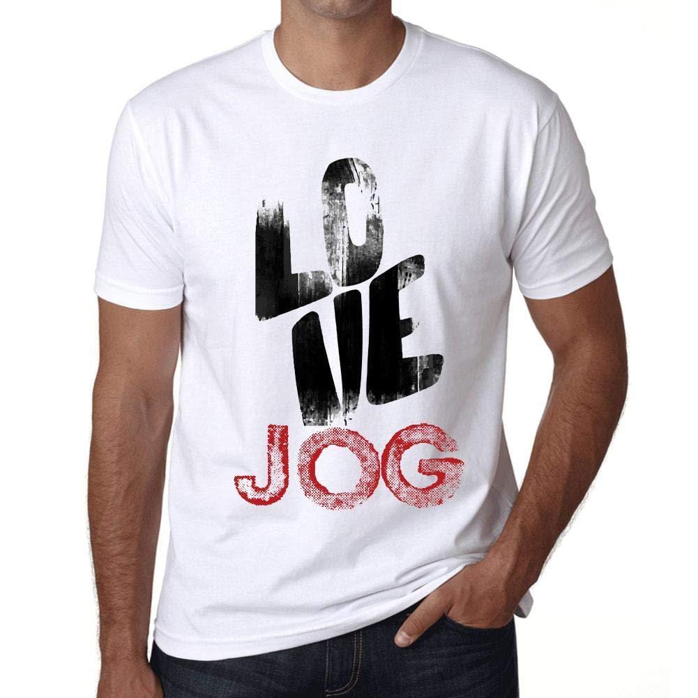 Ultrabasic - Homme T-Shirt Graphique Love Jog Blanc
