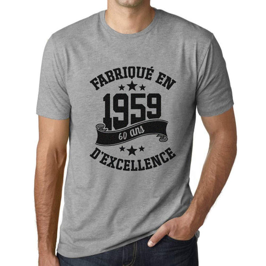 Ultrabasic - Fabriqué en 1959, 60 Ans d'être Génial Unisex T-Shirt Gris Chiné