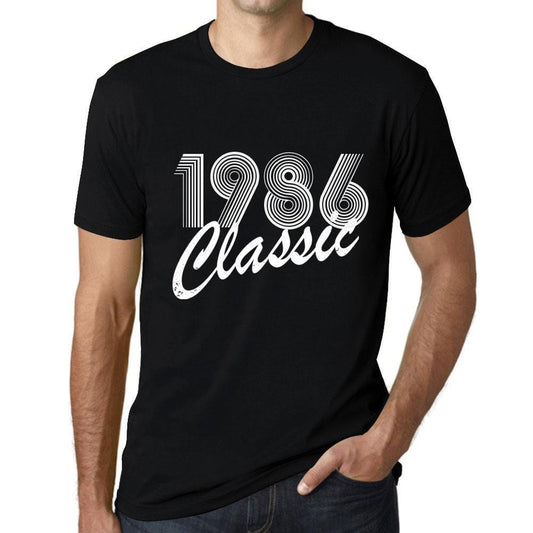 Ultrabasic - Homme T-Shirt Graphique Years Lines Classic 1986 Noir Profond