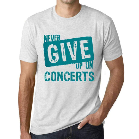 Ultrabasic Homme T-Shirt Graphique Never Give Up on Concerts Blanc Chiné