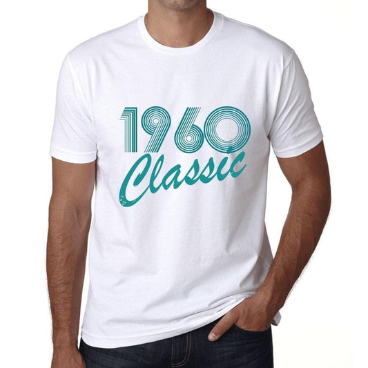 Ultrabasic - Homme T-Shirt Graphique Years Lines Classic 1960 Blanc
