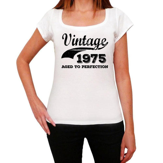 Femme Tee Vintage T Shirt Vintage vieilli à la Perfection 1975
