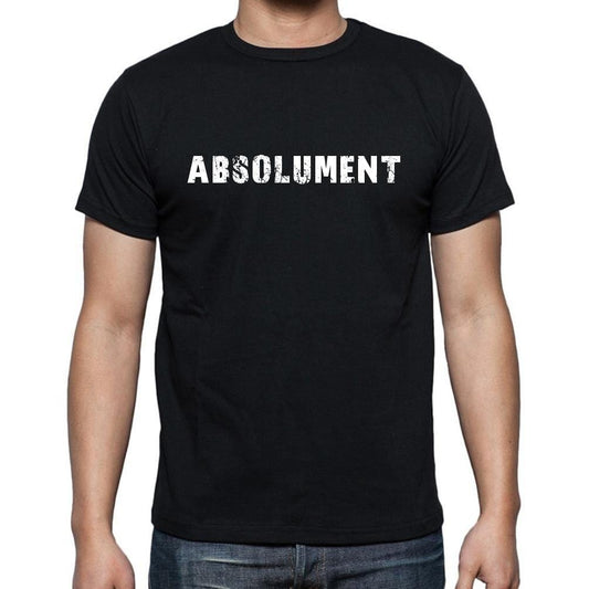 Absolument, t-Shirt pour Homme, en Coton, col Rond, Noir