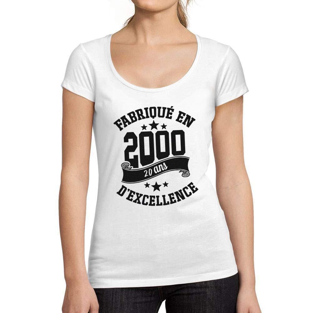 Ultrabasic - Tee-Shirt Femme col Rond Décolleté Fabriqué en 2000, 20 Ans d'être Génial T-Shirt